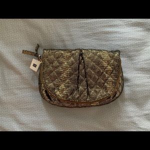 NWT Black & Gold metallic bag (clutch/crossbody)